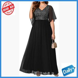 Plus Size Sequin Evening Gown Formal Dress Floor Length A-Line